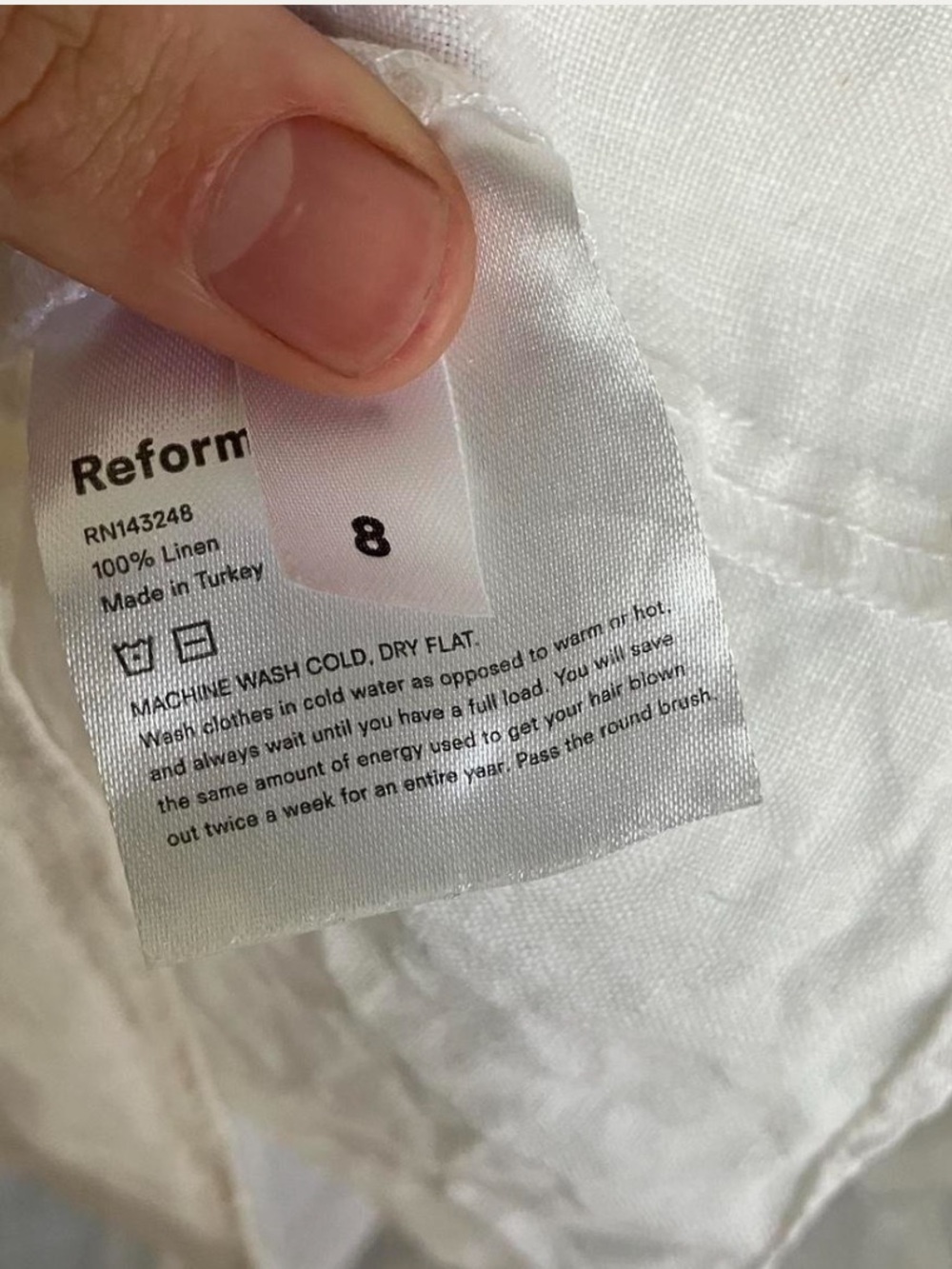 Reformation Tabatha White Linen Mini Dress Size 8 - Picture 9 of 9